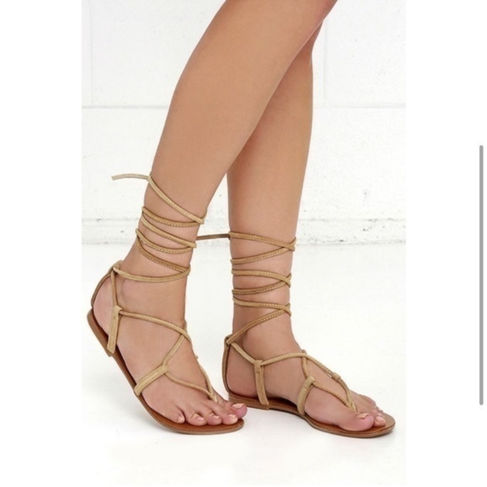 Steve Madden Tan Suede “Werkit” Gladiator Sandal size 7.5